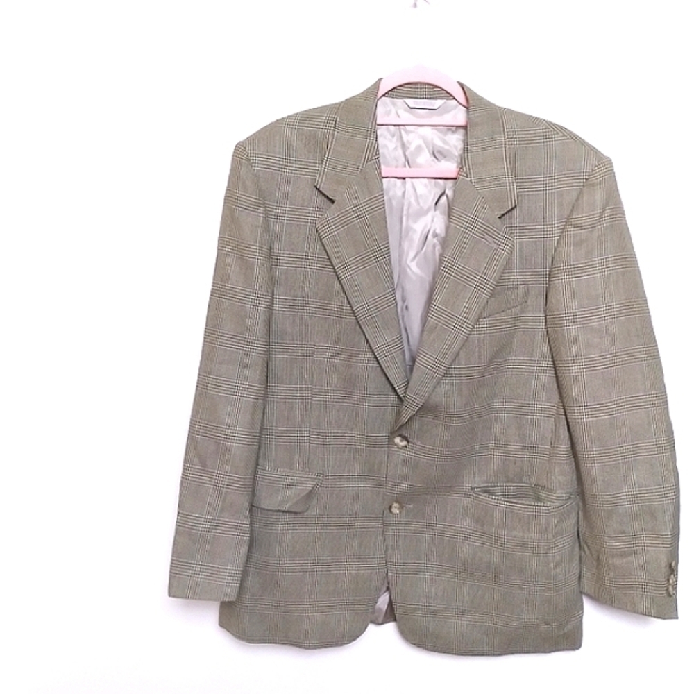 Vintage Harve Benard Tan Glen Plaid Tweed Blazer